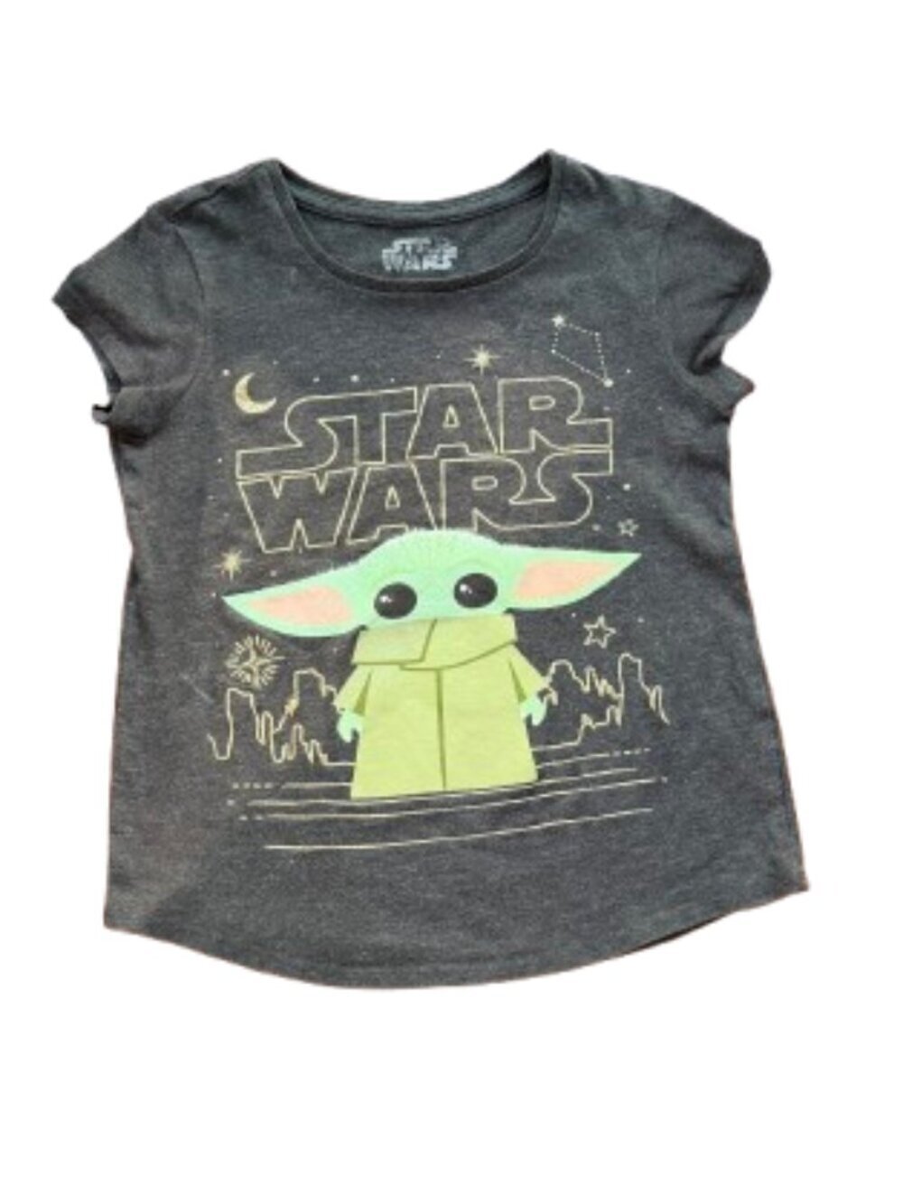 Star Wars Baby Yoda Grey T Shirt Top Size 7
